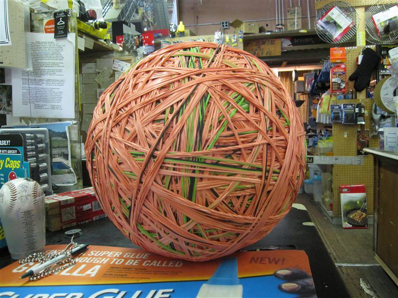 It's a record at a stretch giant rubber band ball masterpiece is sold  off
